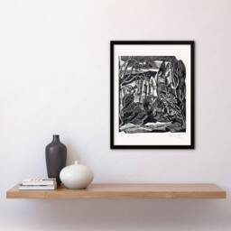 Artery8 Paul Nash Framed Wall Art Winter in Hampden Black White Landscape - Size: A4 - thumbnail 2