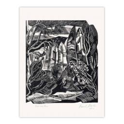 Artery8 Paul Nash Framed Wall Art Winter in Hampden Black White Landscape - Size: A4 - thumbnail 3