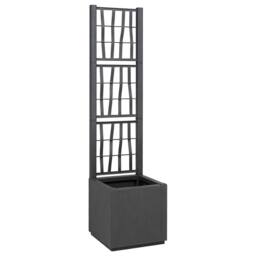 Berkfield Home Modern Dark Grey Garden Planter with Trellis - 36x36x140 cm - Size: 36 x 36 x 140 cm - thumbnail 2