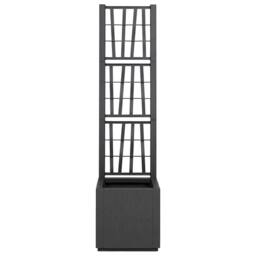 Berkfield Home Modern Dark Grey Garden Planter with Trellis - 36x36x140 cm - Size: 36 x 36 x 140 cm - thumbnail 4