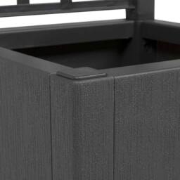 Berkfield Home Modern Dark Grey Garden Planter with Trellis - 36x36x140 cm - Size: 36 x 36 x 140 cm - thumbnail 7