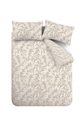 Catherine Lansfield 'Sorrel Leaf' Reversible Duvet Cover Set in Natural - Size: Single - thumbnail 6