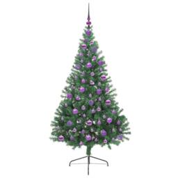 Berkfield Home Beautiful Artificial Pre-lit Christmas Tree Green 180 cm PVC - thumbnail 4