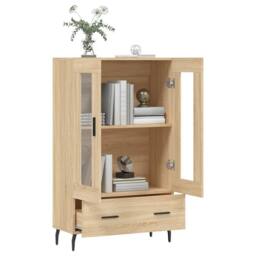 Berkfield Home Highboard Sonoma Oak 69.5x31x115 cm Engineered Wood in Light Tan - thumbnail 4