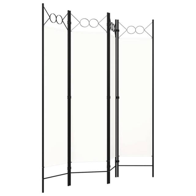 Berkfield Home 4-Panel Room Divider Cream White 160x180 cm - image 1
