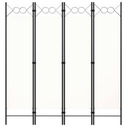 Berkfield Home 4-Panel Room Divider Cream White 160x180 cm - thumbnail 3