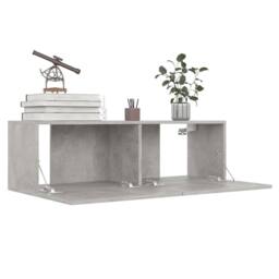 Berkfield Home 8 Piece TV Cabinet Set Concrete Grey Engineered Wood - thumbnail 5