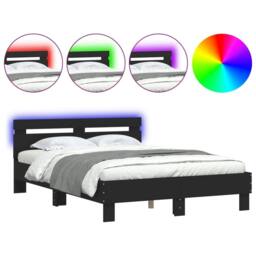 Berkfield Home Durable Bed Frame with LED without Mattress Black 120x200 cm - Size: Small Double - thumbnail 3