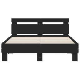 Berkfield Home Durable Bed Frame with LED without Mattress Black 120x200 cm - Size: Small Double - thumbnail 7