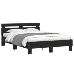 Berkfield Home Durable Bed Frame with LED without Mattress Black 120x200 cm - Size: Small Double - thumbnail 1