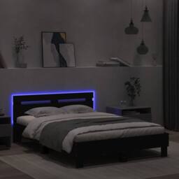 Berkfield Home Durable Bed Frame with LED without Mattress Black 120x200 cm - Size: Small Double - thumbnail 4