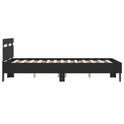 Berkfield Home Durable Bed Frame with LED without Mattress Black 120x200 cm - Size: Small Double - thumbnail 8