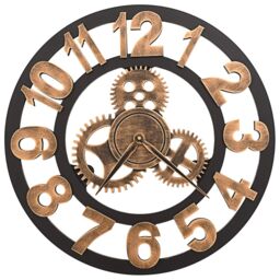 Berkfield Home Wall Clock Metal 58 cm Golden & Black in Gold - thumbnail 2