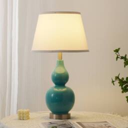 Garwarm 2pcs 65.5cm Blue Ceramic Table Lamp With USB & Bulb Included - thumbnail 1