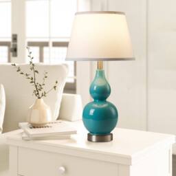 Garwarm 2pcs 65.5cm Blue Ceramic Table Lamp With USB & Bulb Included - thumbnail 5