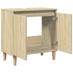 Berkfield Home Sink Cabinet Sonoma Oak 58x33x60 cm Engineered Wood in Light Oak - Size: 58 x 33 x 60 cm - thumbnail 7