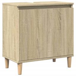 Berkfield Home Sink Cabinet Sonoma Oak 58x33x60 cm Engineered Wood in Light Oak - Size: 58 x 33 x 60 cm - thumbnail 3