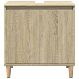 Berkfield Home Sink Cabinet Sonoma Oak 58x33x60 cm Engineered Wood in Light Oak - Size: 58 x 33 x 60 cm - thumbnail 4