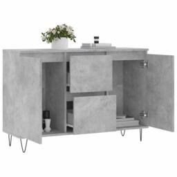 Berkfield Home Sideboard Concrete Grey 104x35x70 cm Engineered Wood - Size: 104 x 35 x 70 cm - thumbnail 4