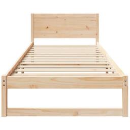 Berkfield Home Elegant Bed Frame Natural Solid Wood 80 x 200 cm Minimalist Bed Frame in Beige - thumbnail 5