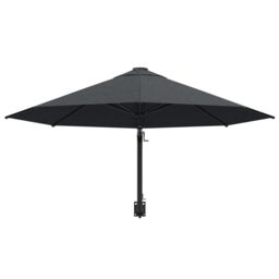 Berkfield Home Wall-Mounted Parasol with Metal Pole 300 cm Anthracite in Black - thumbnail 4