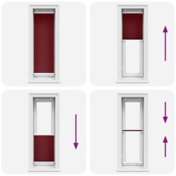 Berkfield Home Pleated Blind Bordeaux Red 40x150 cm Fabric Width 39.4 cm Polyester - thumbnail 5