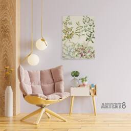 "Artery8 New Zealand Coprosma Acerosa Coastal Plant Featon Canvas Art Print in Beige - Size: W12"" x H16""" - thumbnail 3