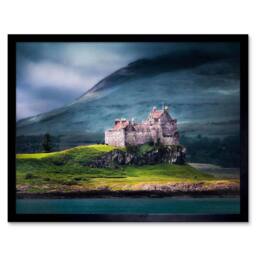 "Artery8 Duart Castle Scotland Isle Mull Home Decor 12x16"" Framed Art Print in Blue - Size: W12"" x H16""" - thumbnail 1