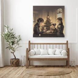 "Warren Reed - Designer Lighting The Candles Canvas - Size: W30"" x H30""" - thumbnail 1