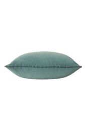 Furn Cosmo Soft Velvet Pom Pom Trimmed Cushion in Blue - Size: 30 cm x 50 cm - thumbnail 2
