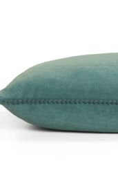 Furn Cosmo Soft Velvet Pom Pom Trimmed Cushion in Blue - Size: 30 cm x 50 cm - thumbnail 3
