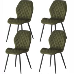 SONARA Modern Velvet Dining Chairs Set of 4 with Ergonomic Curved Backrest in Green - thumbnail 1
