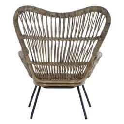 Orsina Kubu Natural Rattan Chair, Easy to Clean Outdoor Chair, Arm & Backrest in Grey - thumbnail 3