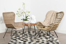Orsina Kubu Natural Rattan Chair, Easy to Clean Outdoor Chair, Arm & Backrest in Grey - thumbnail 2