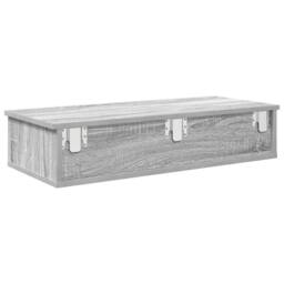 Berkfield Home Wall Shelf with Drawers Grey Sonoma 80x31x17 cm Engineered Wood - Size: 80 x 31 x 17 cm - thumbnail 6