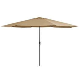 Berkfield Home Outdoor Parasol with Metal Pole 400 cm Taupe in Beige - thumbnail 1