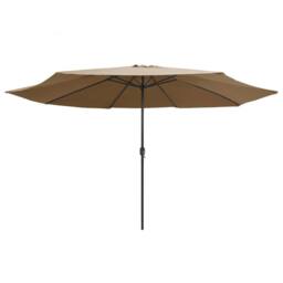 Berkfield Home Outdoor Parasol with Metal Pole 400 cm Taupe in Beige - thumbnail 2