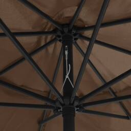 Berkfield Home Outdoor Parasol with Metal Pole 400 cm Taupe in Beige - thumbnail 5