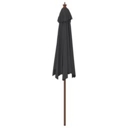 Berkfield Home Durable Garden Parasol with Wooden Pole Black 299x240 cm - thumbnail 5
