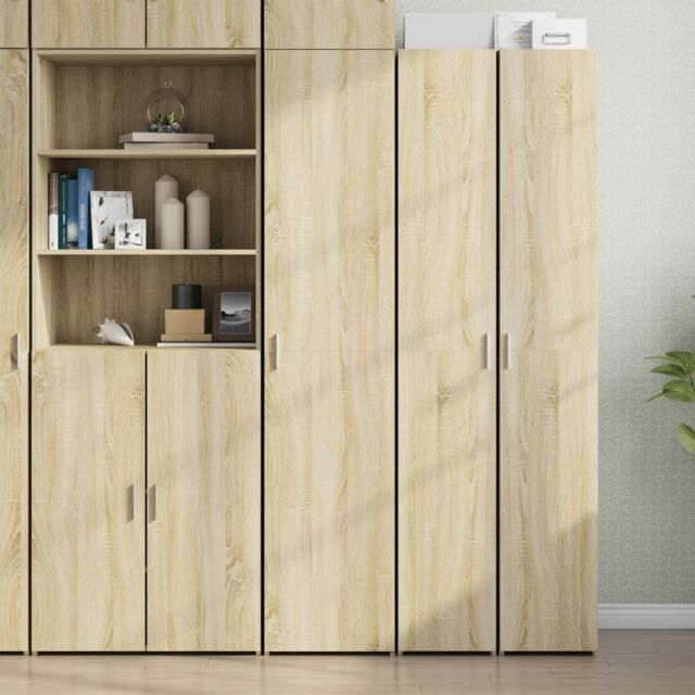 Berkfield Home Highboard Sonoma Oak 40x42.5x185 cm Engineered Wood in Brown - image 1