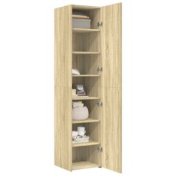 Berkfield Home Highboard Sonoma Oak 40x42.5x185 cm Engineered Wood in Brown - thumbnail 3