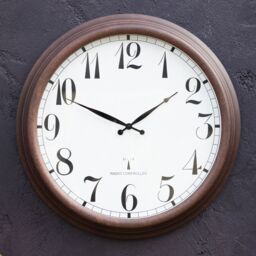 Primrose Outdoor Garden Wall Clock Perfect Time Radio Controlled 57.5cm in Brown