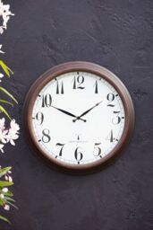 Primrose Outdoor Garden Wall Clock Perfect Time Radio Controlled 57.5cm in Brown - thumbnail 2