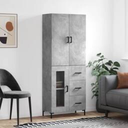 Berkfield Home Highboard Concrete Grey 69.5x34x180 cm Engineered Wood - thumbnail 2