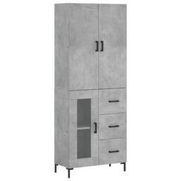Berkfield Home Highboard Concrete Grey 69.5x34x180 cm Engineered Wood - thumbnail 1