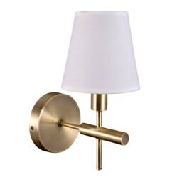 Netlighting Stylized Wall Lamp Golden 1 Light with White Fabric Shade E14 in Gold