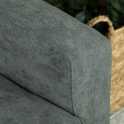 Wyld Haus Pafa Dark Grey Velvet 2 Seater Sofa Natural Wood Legs - thumbnail 7