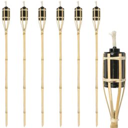 Harbour Housewares Bamboo Garden Fire Torches - 113cm - Pack of 6 in Natural - thumbnail 1