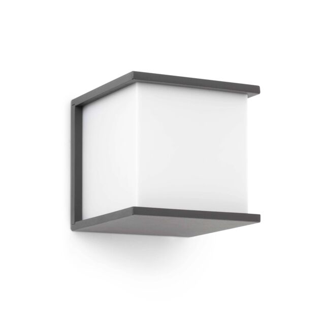 Netlighting Kubick 1 Light Outdoor Wall Light Dark Grey IP44 E27 - image 1