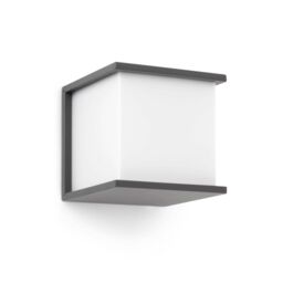 Netlighting Kubick 1 Light Outdoor Wall Light Dark Grey IP44 E27 - thumbnail 1